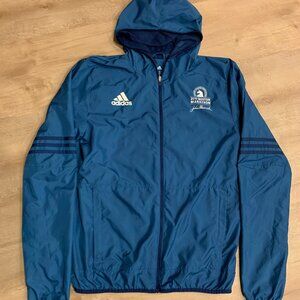Adidas Blue 2017 Boston Marathon Windbreaker Rain Jacket